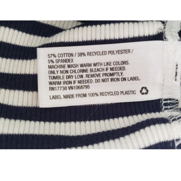 A New Day Striped Ribbed Midi Dress Size L Nautical Beachy Casual Travel - Picture 5 of 5